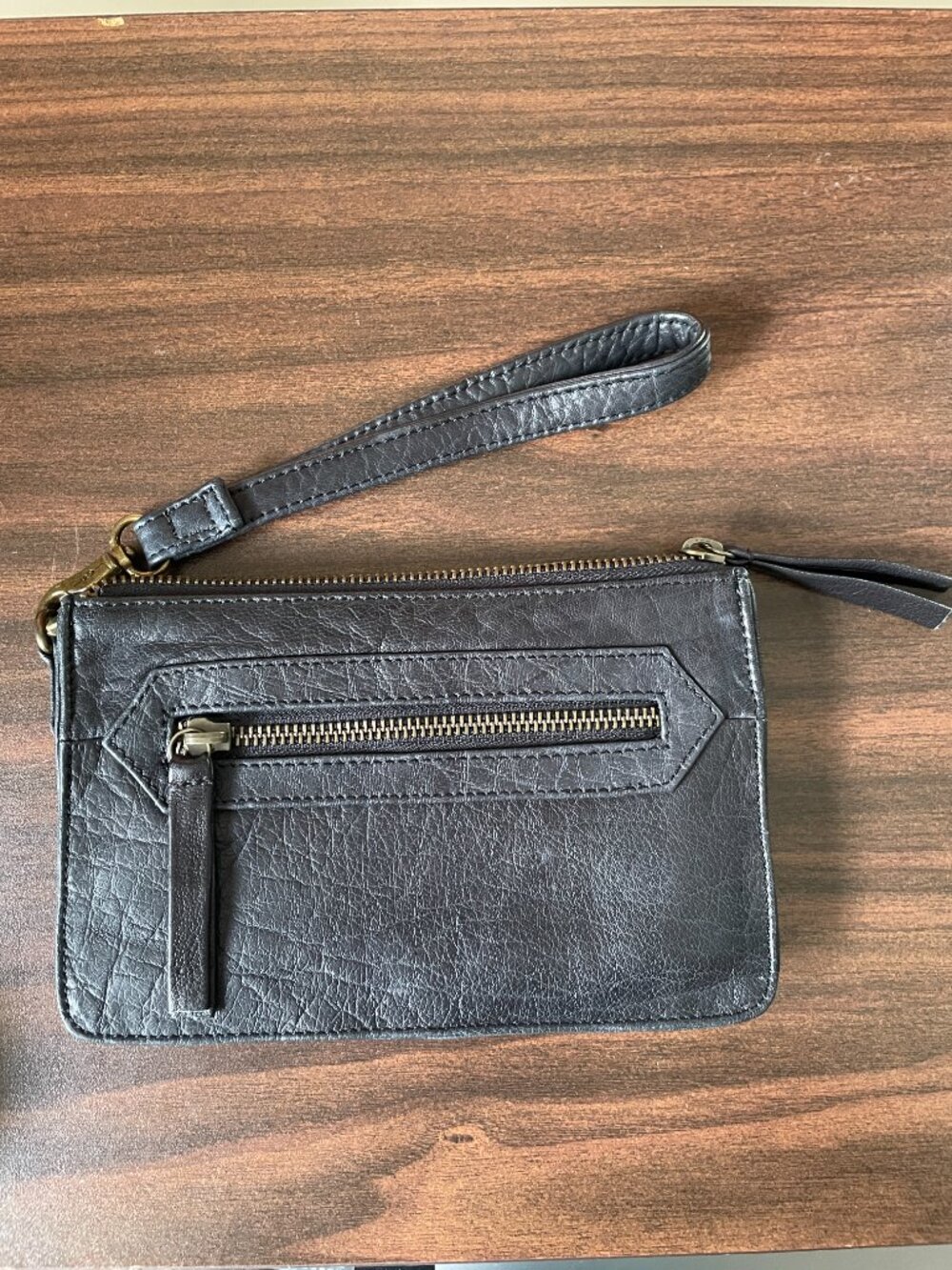 Day & Mood Anthropologie Anni Clutch — Black Genuine Leather Wristlet - Picture 4 of 12